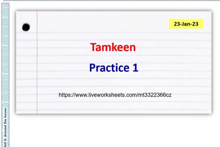 تدريبات Tamkeen Practice 1 اللغة الإنجليزية الصف الثامن - بوربوينت