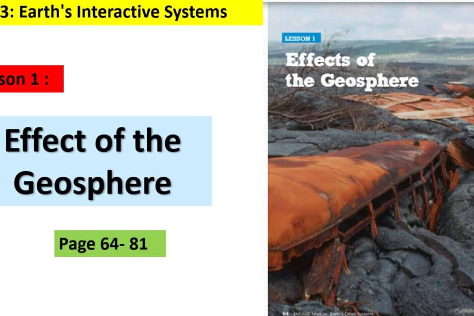 ورقة عمل Effect of the Geosphere العلوم المتكاملة الصف الخامس