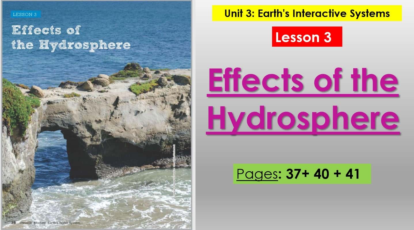 حل درس Effects of the Hydrosphere العلوم المتكاملة الصف الخامس - بوربوينت