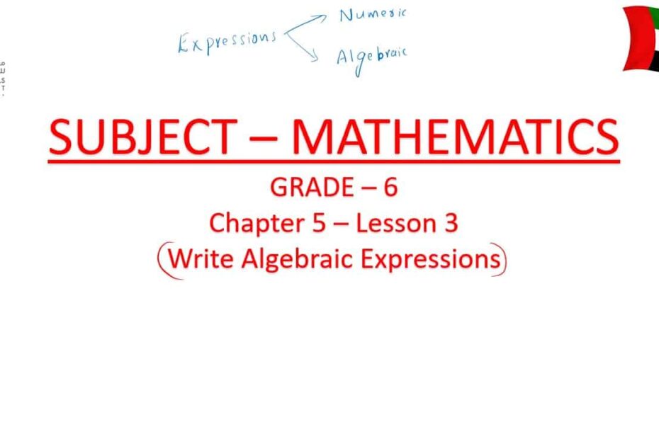 حل درس Write Algebraic Expressions الرياضيات المتكاملة الصف السادس - بوربوينت