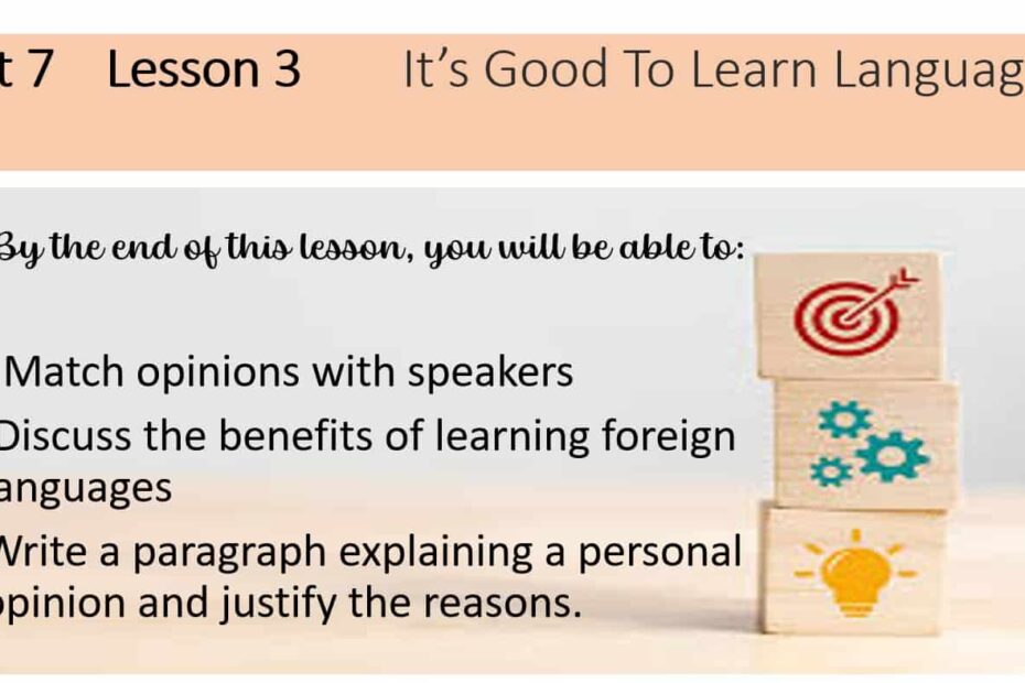 حل درس It’s Good To Learn Languages اللغة الإنجليزية الصف الثامن - بوربوينت