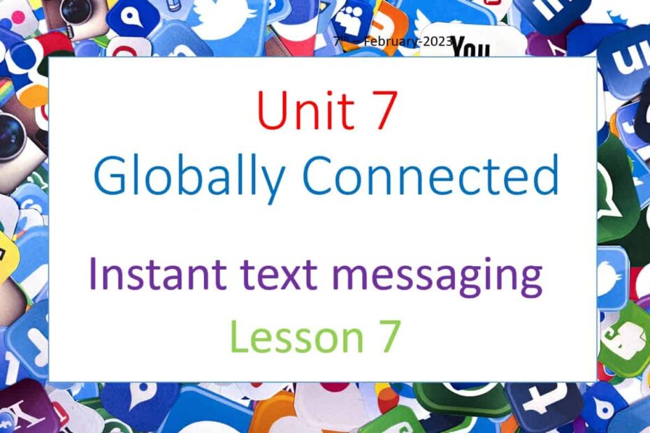 حل درس Instant text messaging اللغة الإنجليزية الصف الثامن - بوربوينت