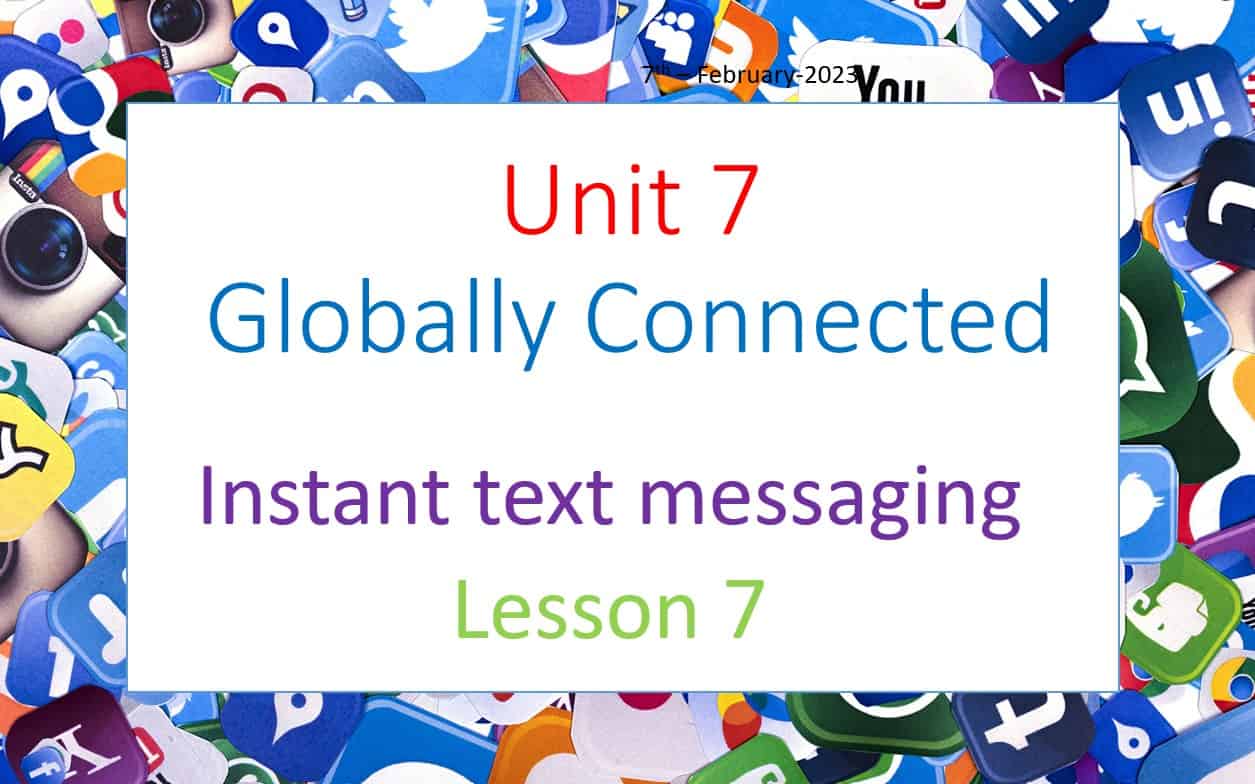 حل درس Instant text messaging اللغة الإنجليزية الصف الثامن - بوربوينت