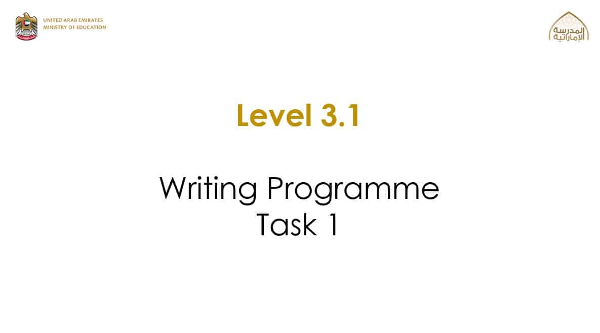 Writing Programme Task 1 اللغة الإنجليزية الصف الخامس - بوربوينت 