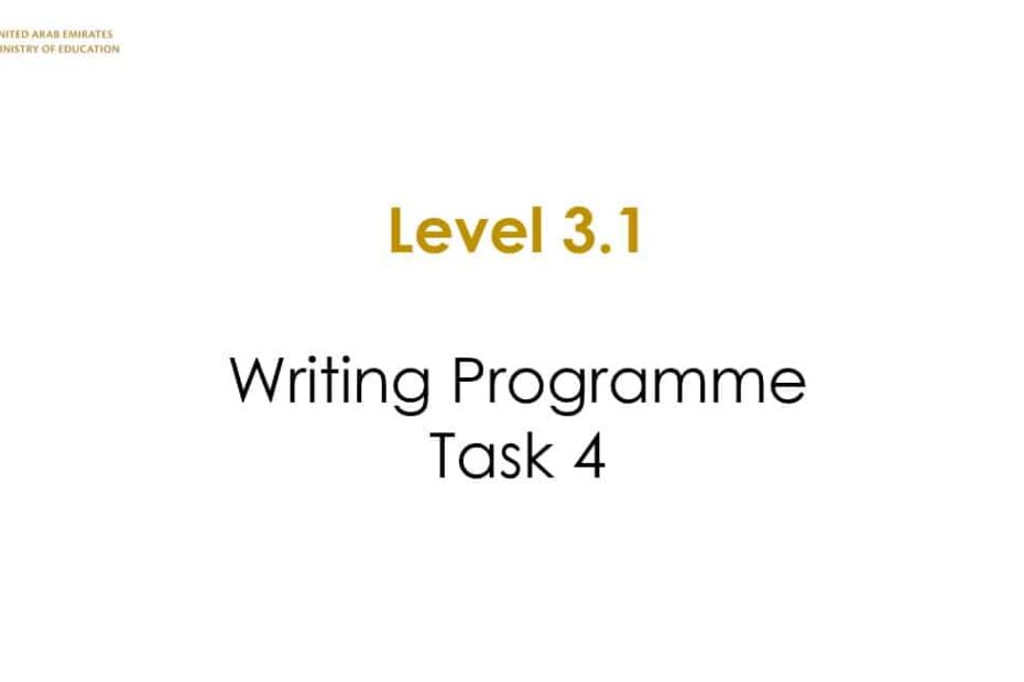 Writing Programme Task 4 اللغة الإنجليزية الصف الخامس - بوربوينت