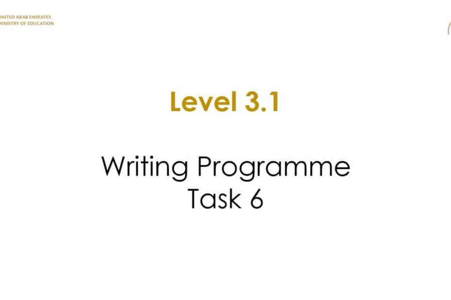 Writing Programme Task 6 اللغة الإنجليزية الصف الخامس - بوربوينت