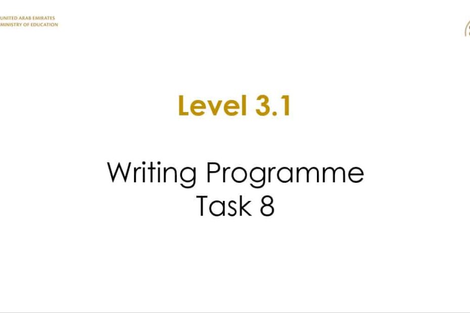 Writing Programme Task 8 اللغة الإنجليزية الصف الخامس - بوربوينت