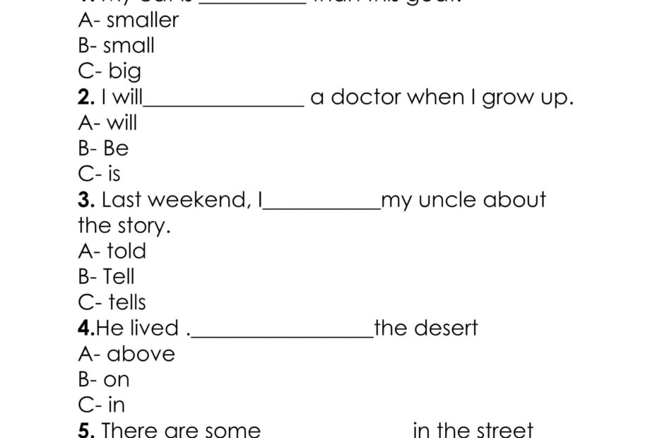 أوراق عمل Grammar - Writing اللغة الإنجليزية الصف الخامس والسادس