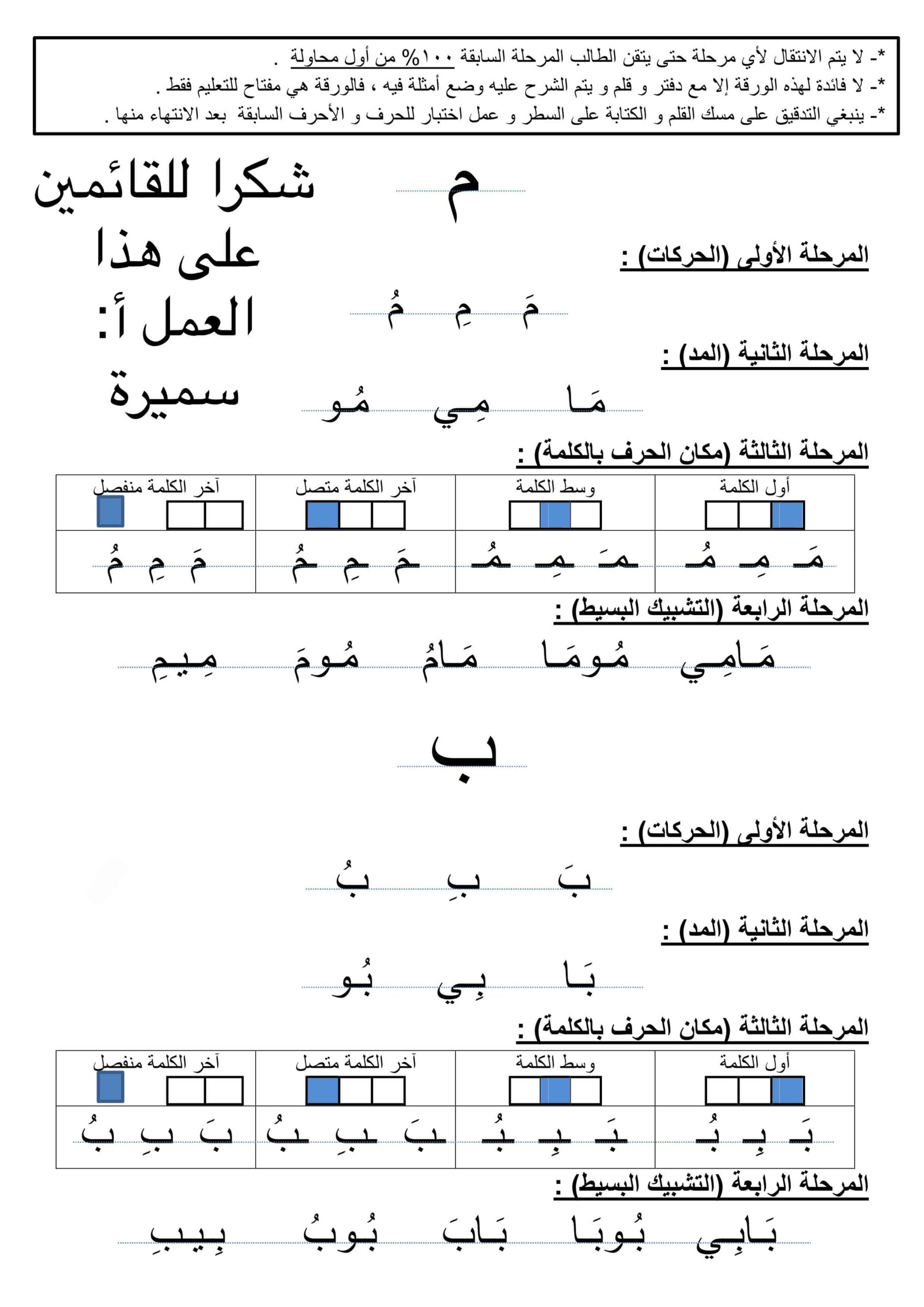 خطة علاجية اللغة العربية الصف الأول
