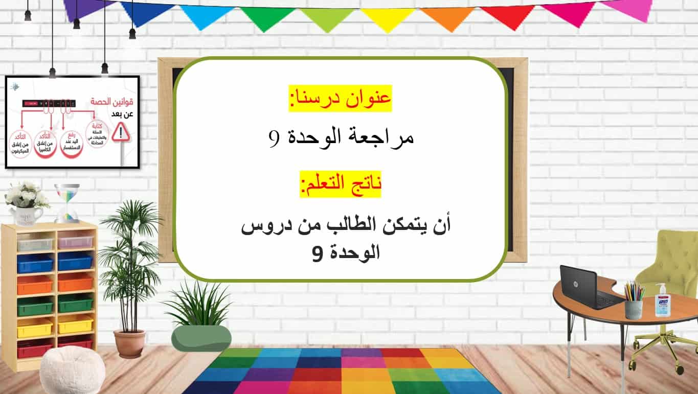 مراجعة الوحدة التاسعة الرياضيات المتكاملة الصف الثالث - بوربوينت 