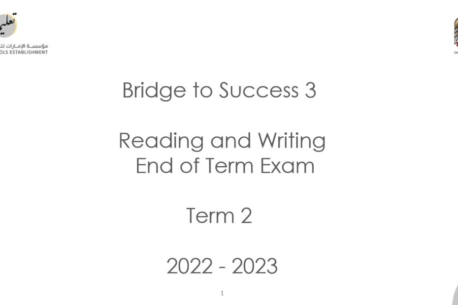Reading and Writing End of Term Exam اللغة الإنجليزية الصف الثالث الفصل الفصل الدراسي الثاني 2022-2023