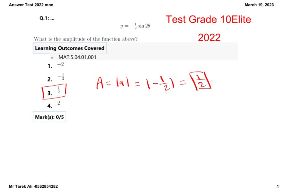 حل امتحان نهاية الفصل الدراسي الثاني الرياضيات المتكاملة الصف العاشر نخبة 2021-2022