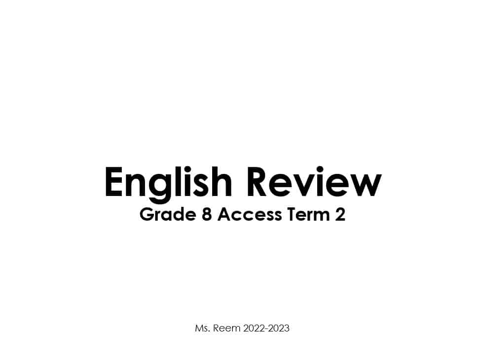 تدريبات Writing اللغة الإنجليزية الصف الثامن Access