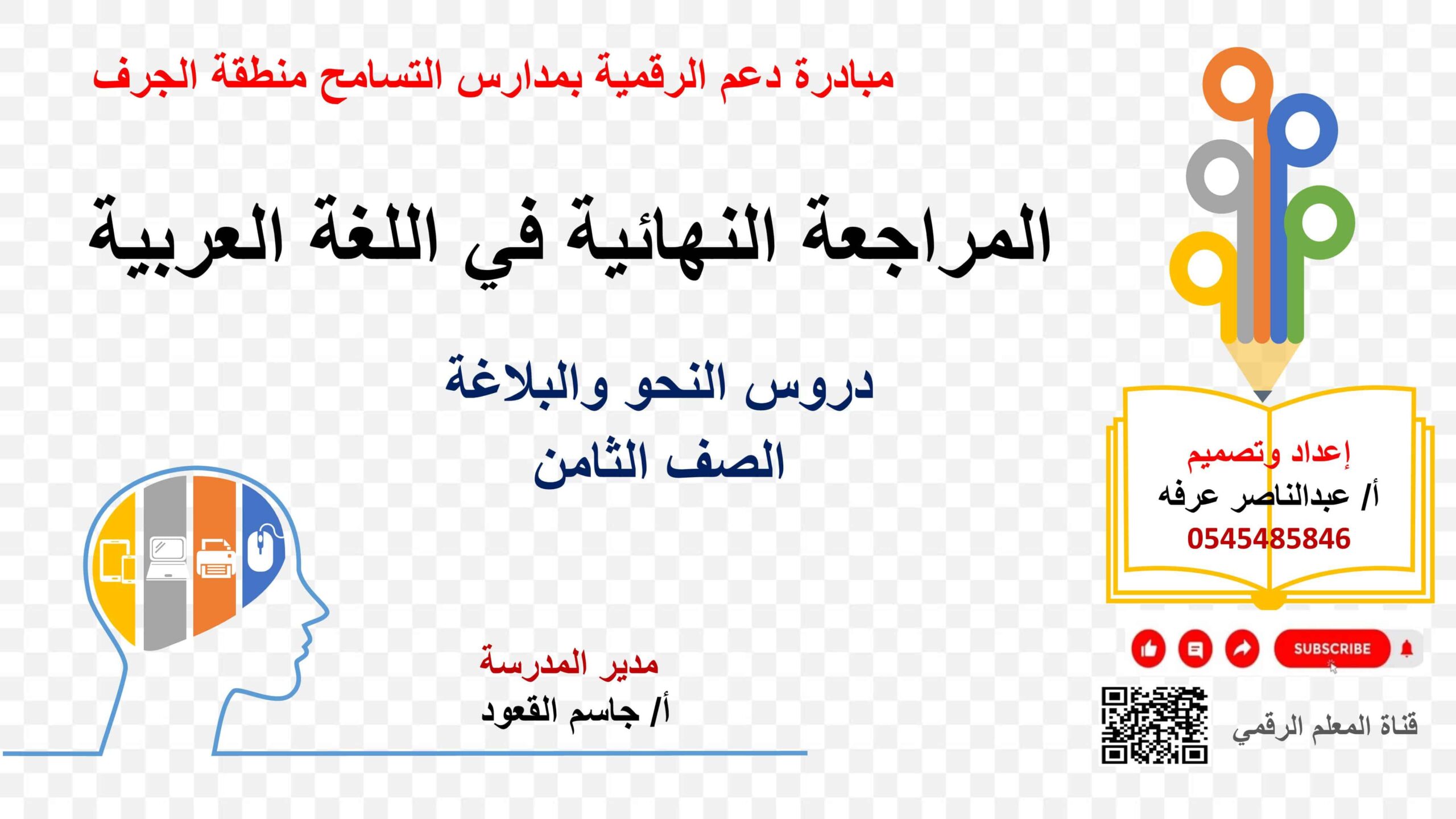 مراجعة نهائية دروس النحو والبلاغة اللغة العربية الصف الثامن