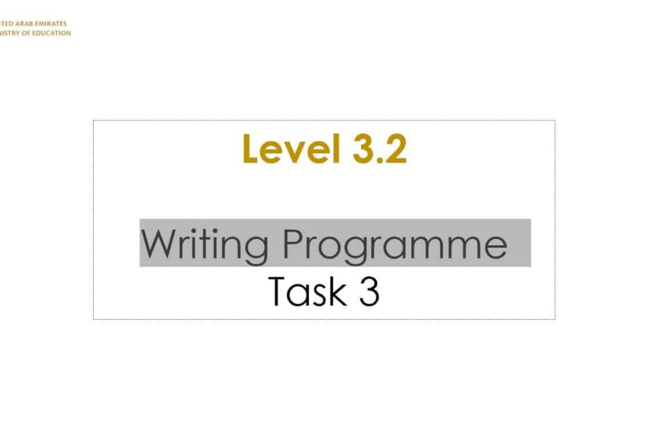 Writing Programme Task 3 اللغة الإنجليزية الصف السادس - بوربوينت