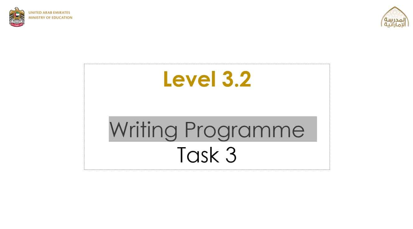 Writing Programme Task 3 اللغة الإنجليزية الصف السادس - بوربوينت