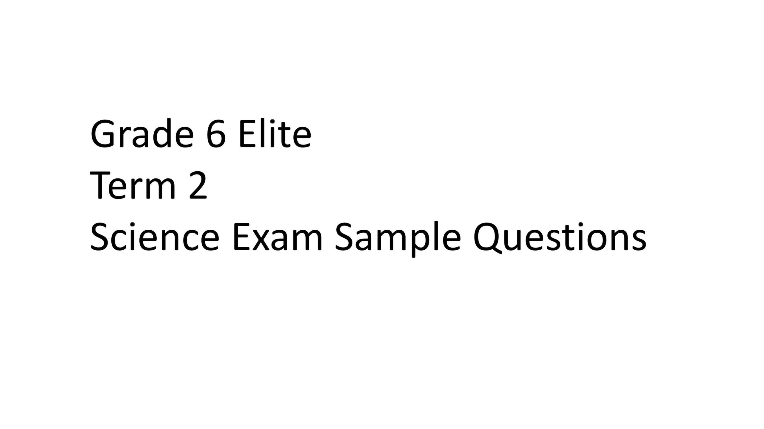 أوراق عمل Exam sample Question العلوم المتكاملة الصف السادس Elite