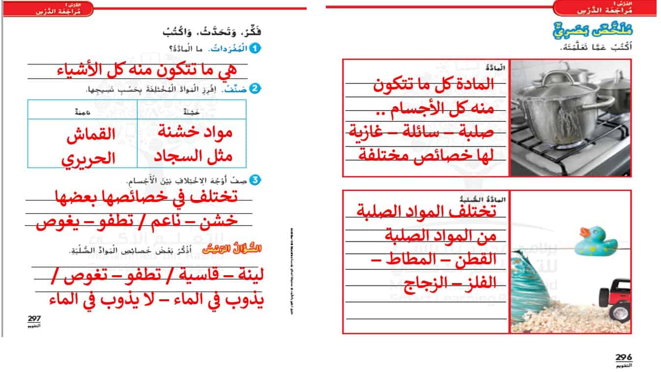 حل درس المادة العلوم المتكاملة الصف الأول - بوربوينت 