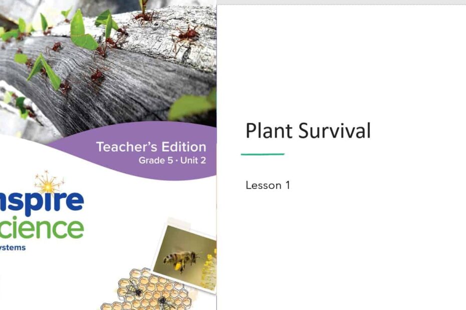 حل درس Plant Survival العلوم المتكاملة الصف الخامس - بوربوينت