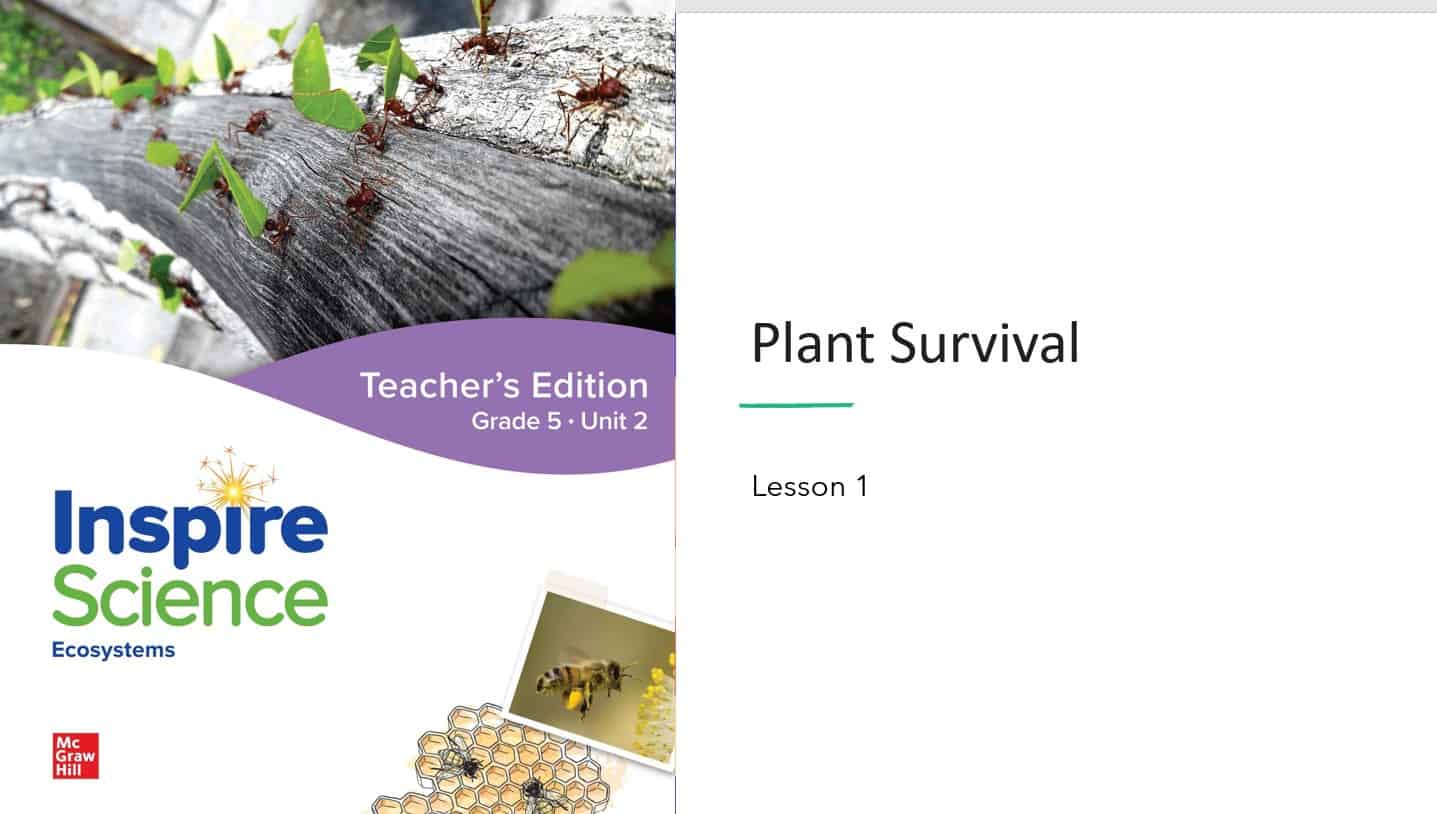 حل درس Plant Survival العلوم المتكاملة الصف الخامس - بوربوينت 