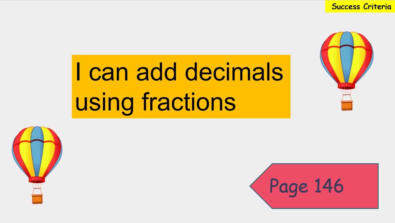 حل درس add decimals using fractions الرياضيات المتكاملة الصف الرابع - بوربوينت