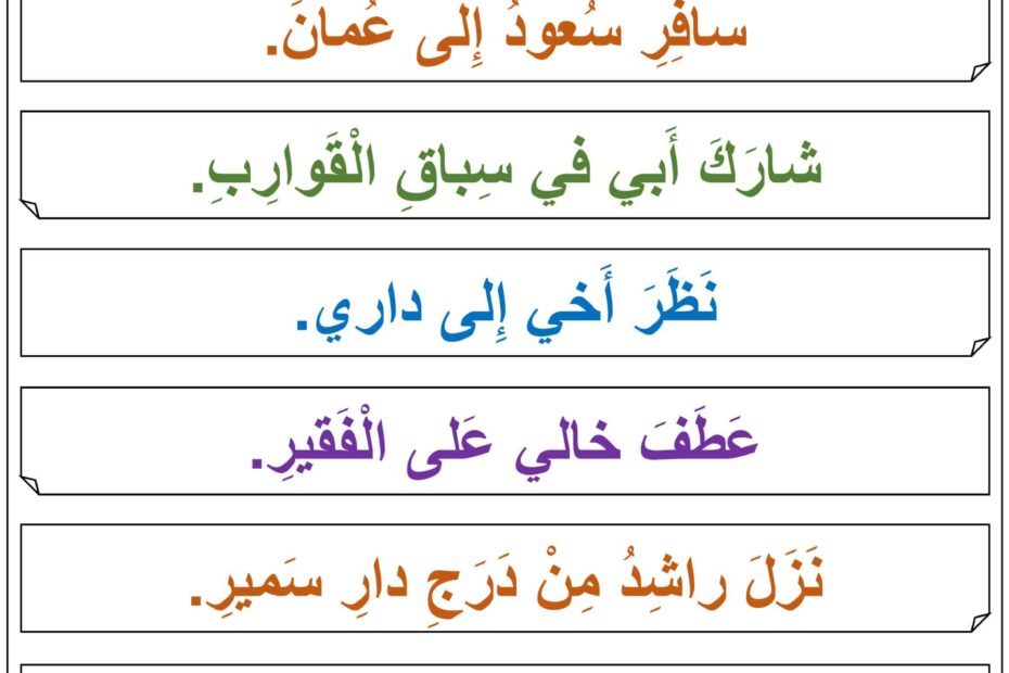 تدريب القرائي اللغة العربية الصف الأول
