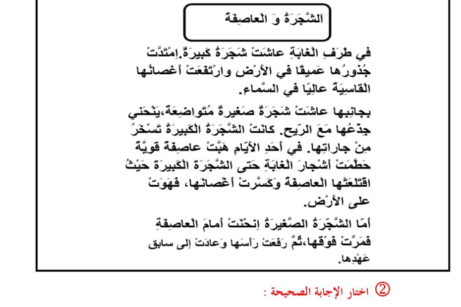 اختبار التقويم الأول اللغة العربية الصف الأول