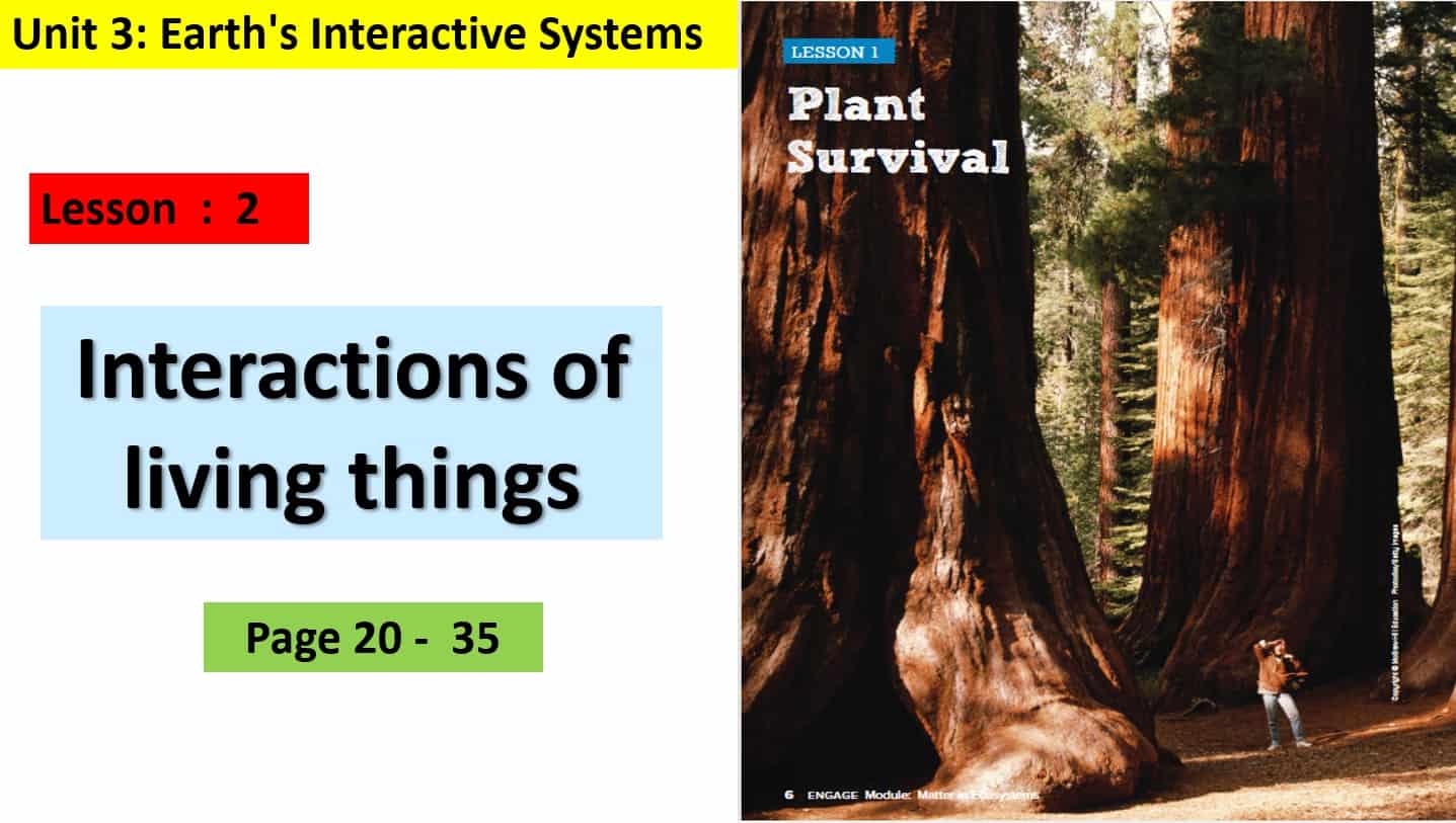 حل درس Interactions of Living Things العلوم المتكاملة الصف الخامس - بوربوينت 