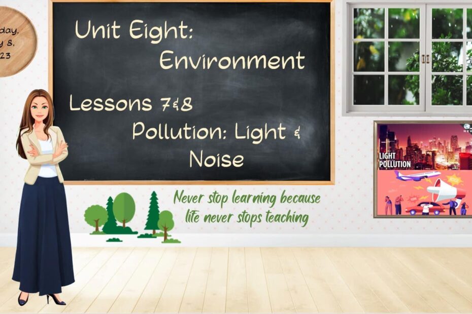 حل درس Pollution Light & Noise اللغة الإنجليزية الصف الثاني عشر - بوربوينت