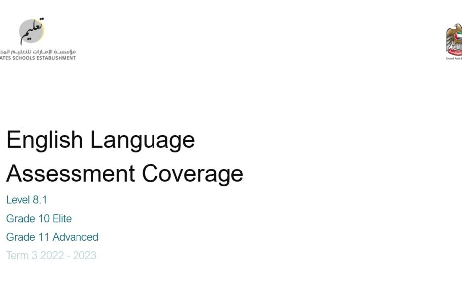 Coverage grammar & functional language Level 8.1 اللغة الإنجليزية الصف العاشر 10 والحادي عشر Elite Advanced - بوربوينت