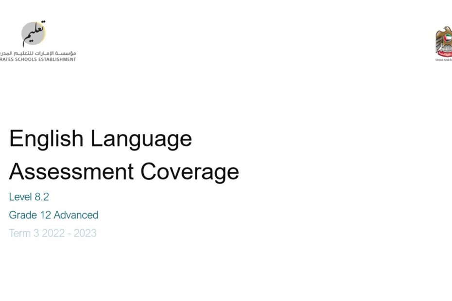 Coverage grammar & functional language Level 8.2 اللغة الإنجليزية الصف الثاني عشر Advanced - بوربوينت