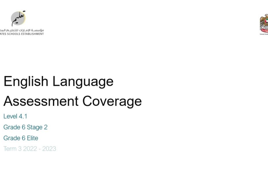 Coverage grammar & functional language Level 4.1 اللغة الإنجليزية الصف السادس Stage 2 & Elite - بوربوينت