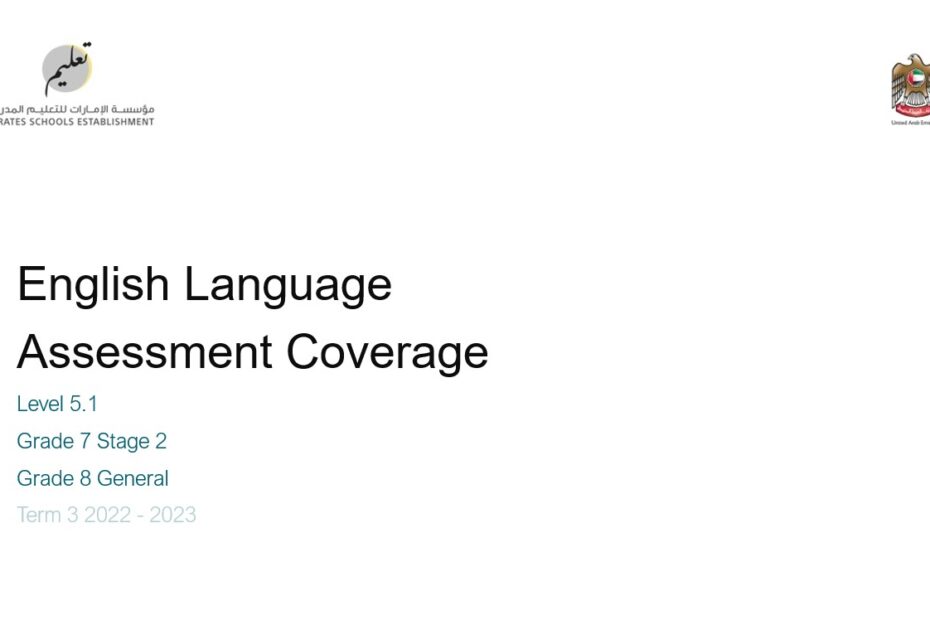 Coverage grammar & functional language Level 5.1 اللغة الإنجليزية الصف السابع Stage 2 والثامن General - بوربوينت