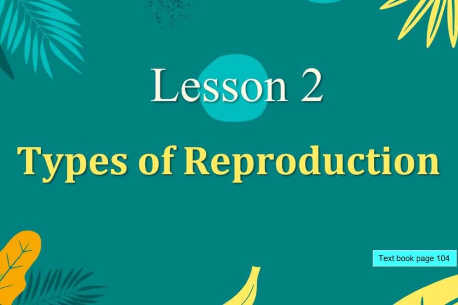 حل درس Types of Reproduction العلوم المتكاملة الصف السادس - بوربوينت