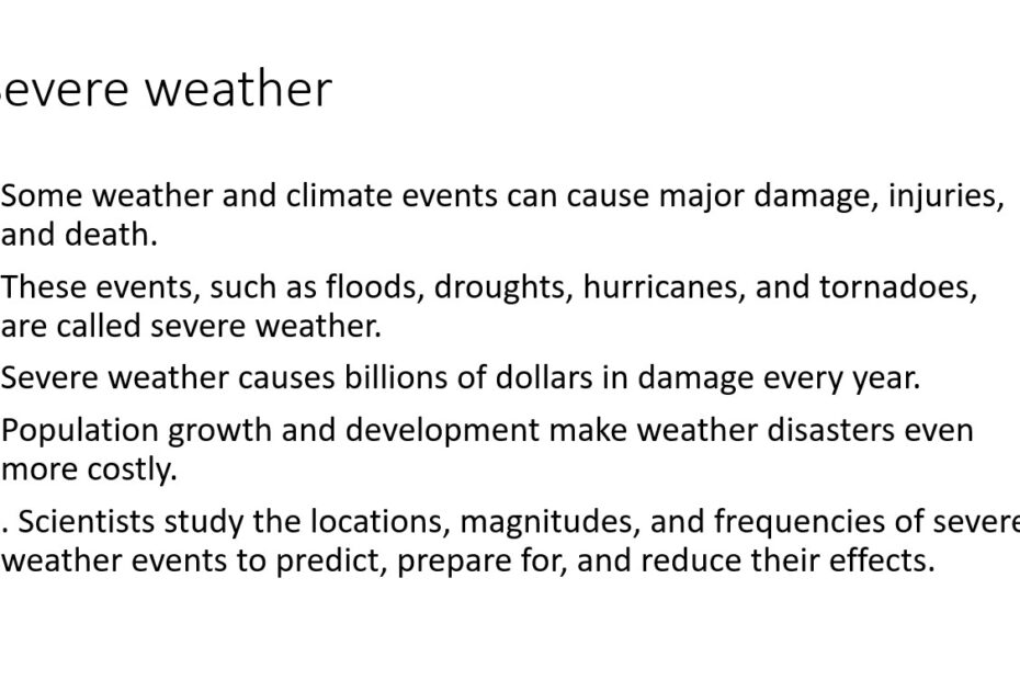 درس Severe weather risk rewed العلوم المتكاملة الصف السادس - بوربوينت