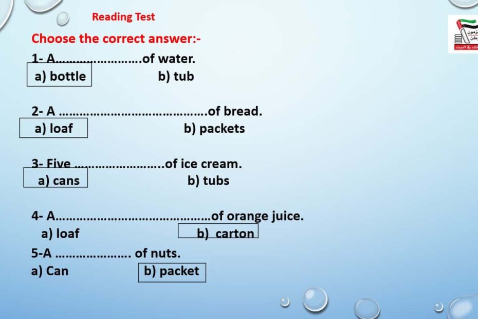 حل تدريبات Reading اللغة الإنجليزية الصف الخامس Access - بوربوينت