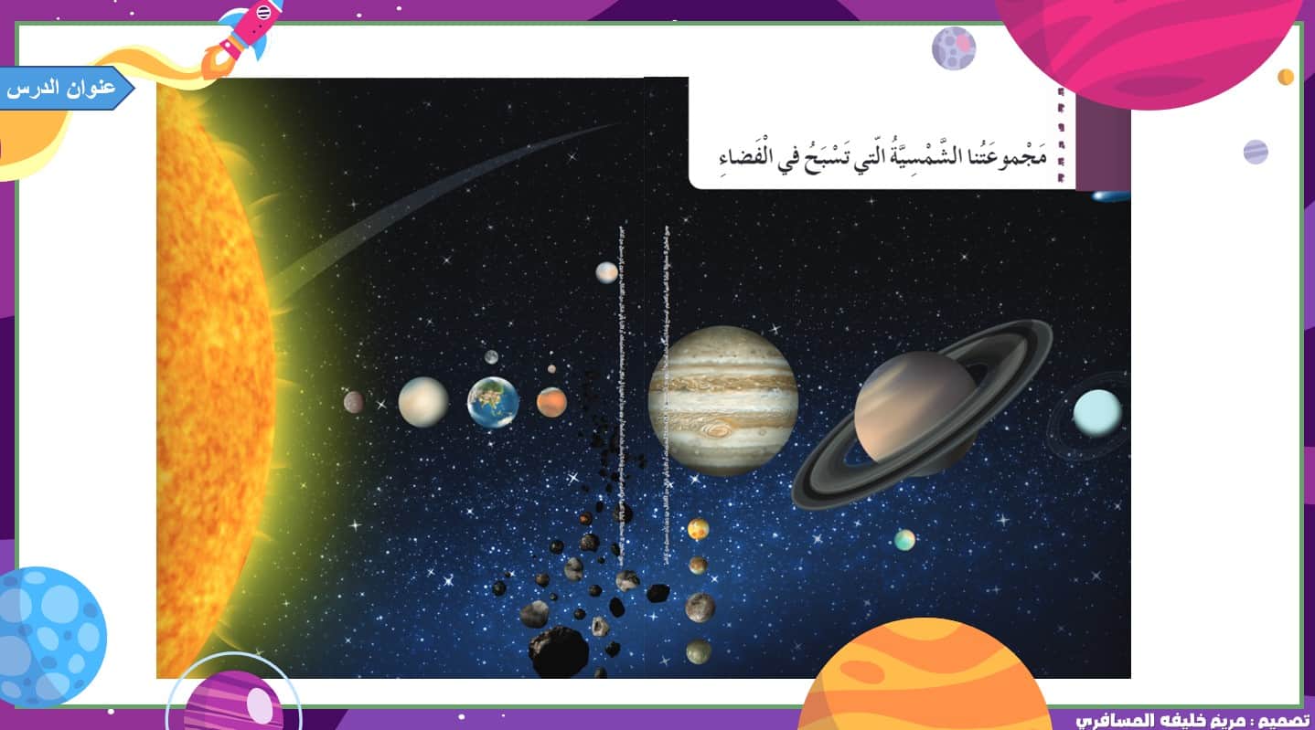 قراءة درس مجموعتنا الشمسية التي تسبح في الفضاء اللغة العربية الصف الثاني - بوربوينت
