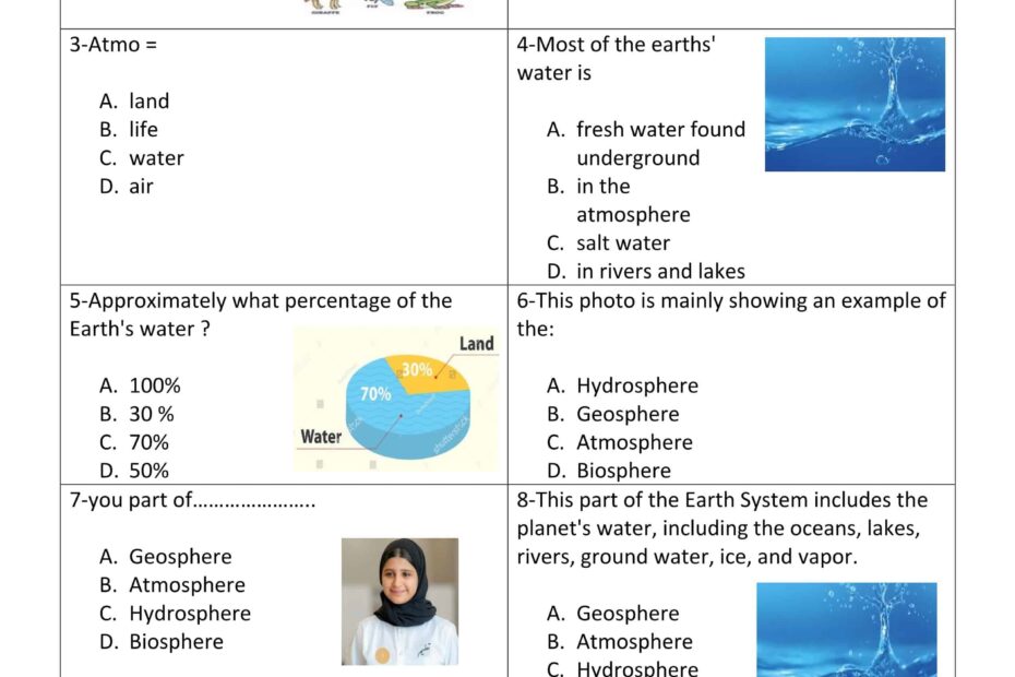 حل أوراق عمل Earth’s Major systems العلوم المتكاملة الصف الخامس