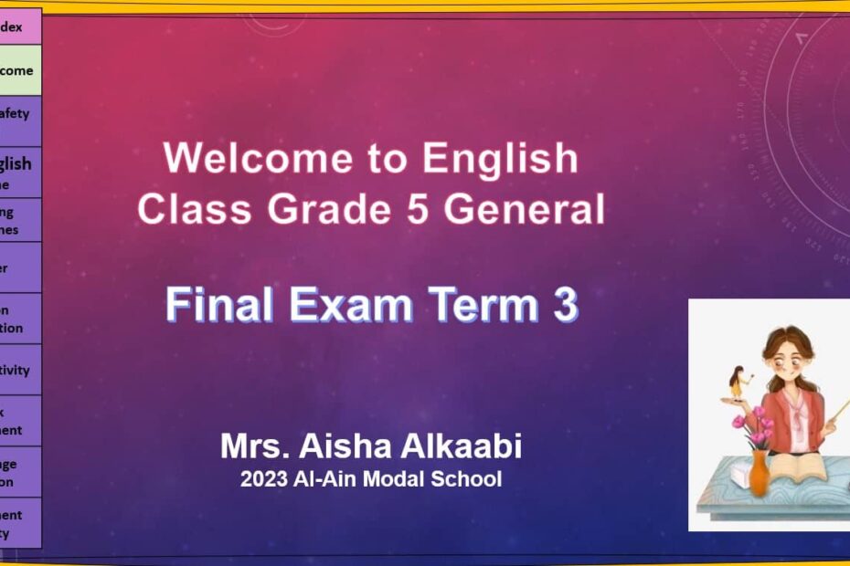 مراجعة Final Exam اللغة الإنجليزية الصف الخامس - بوربوينت