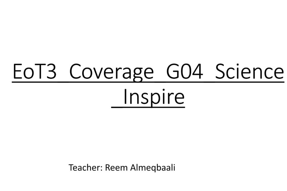 نموذج هيكل امتحان العلوم المتكاملة الصف الرابع Inspire