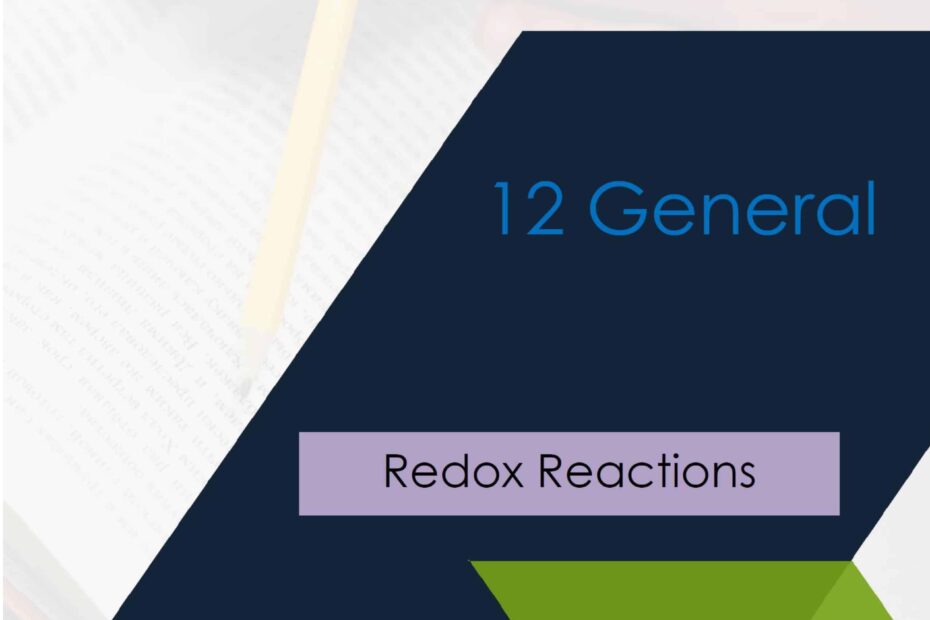 ملخص شامل Redox Reactions الكيمياء الصف الثاني عشر عام