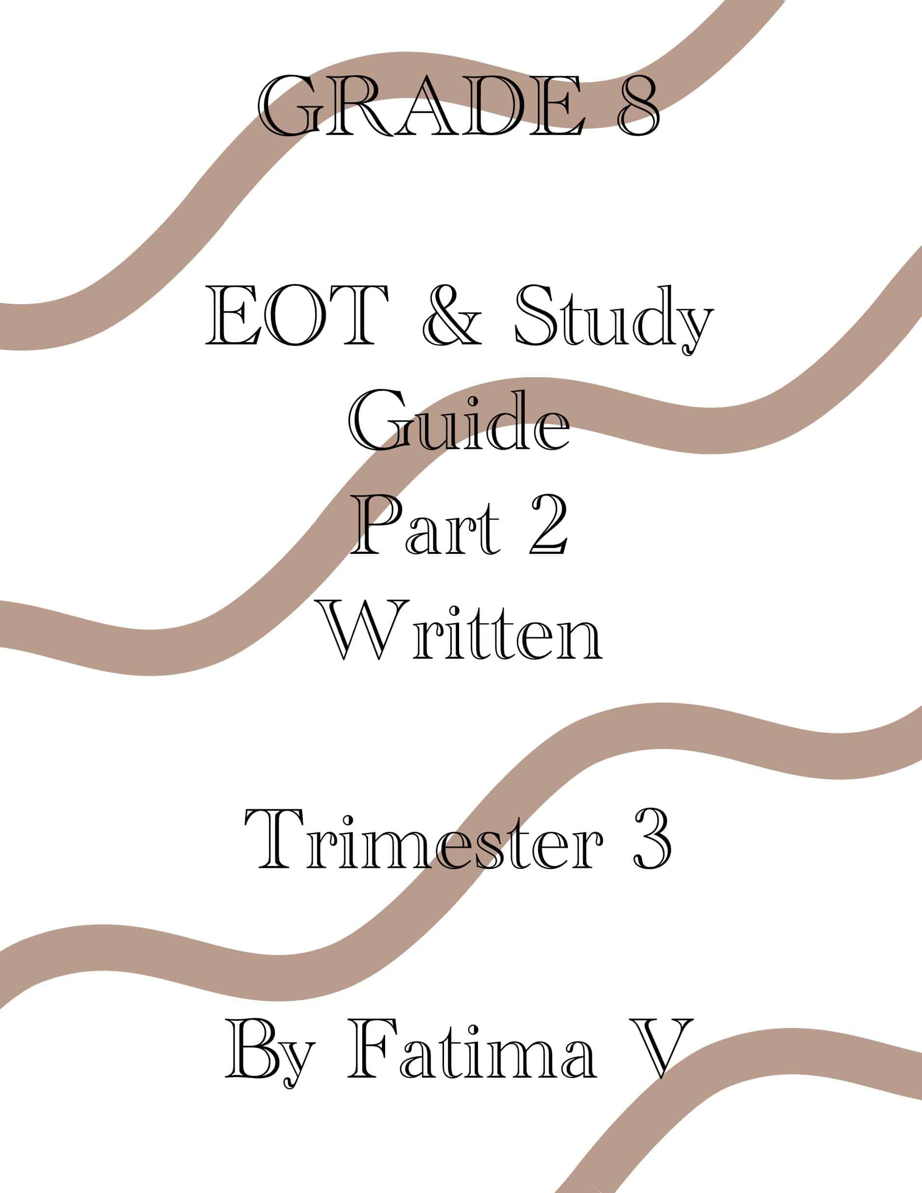 مراجعة Study Guide Part 2 Written العلوم المتكاملة الصف الثامن 