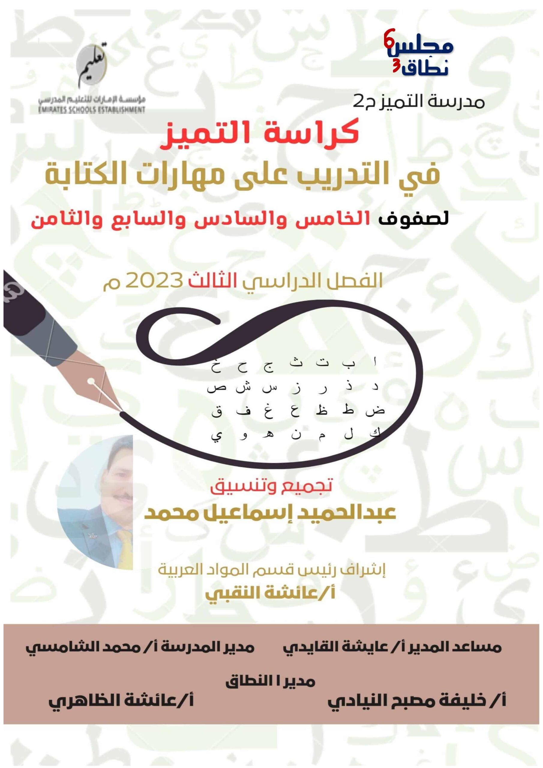 تدريب على مهارة الكتابة اللغة العربية الصف الخامس والسادس والسابع والثامن 