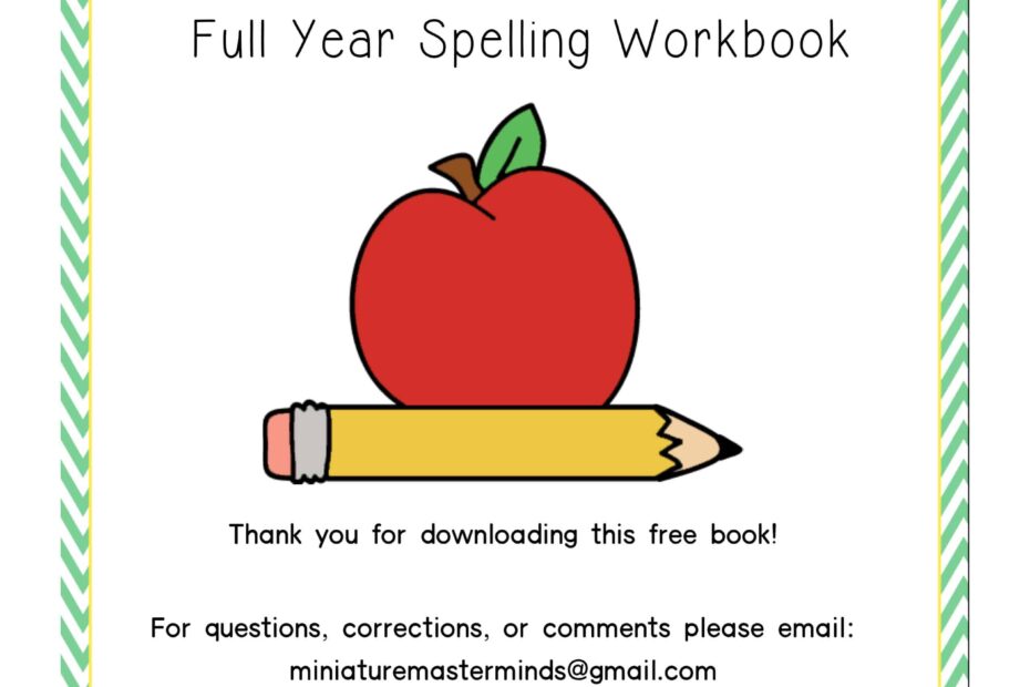 مذكرة Full Year Spelling Workbook اللغة الإنجليزية الصف الأول
