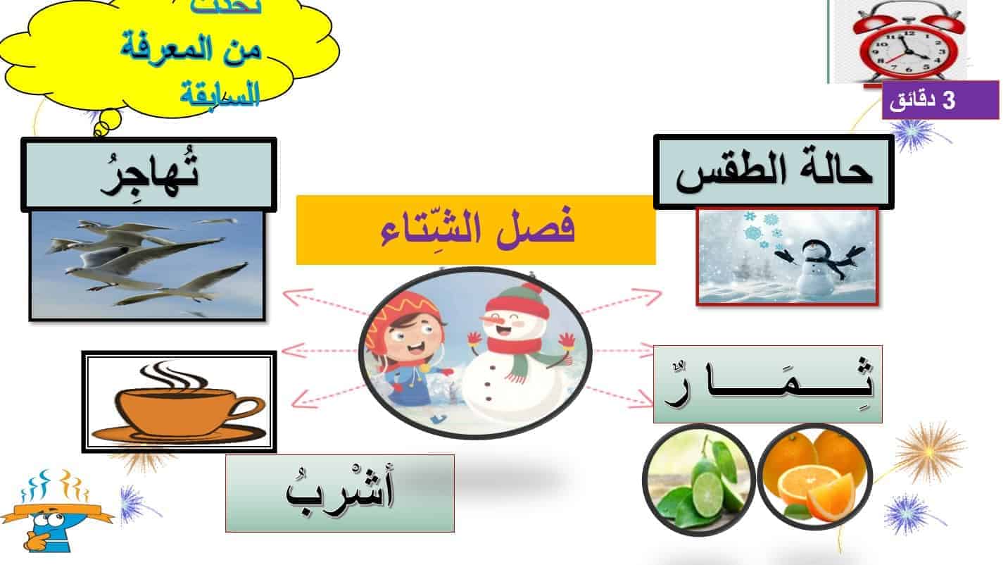 درس ملابس فصل الشتاء لغير الناطقين بها اللغة العربية الصف الثالث - بوربوينت 