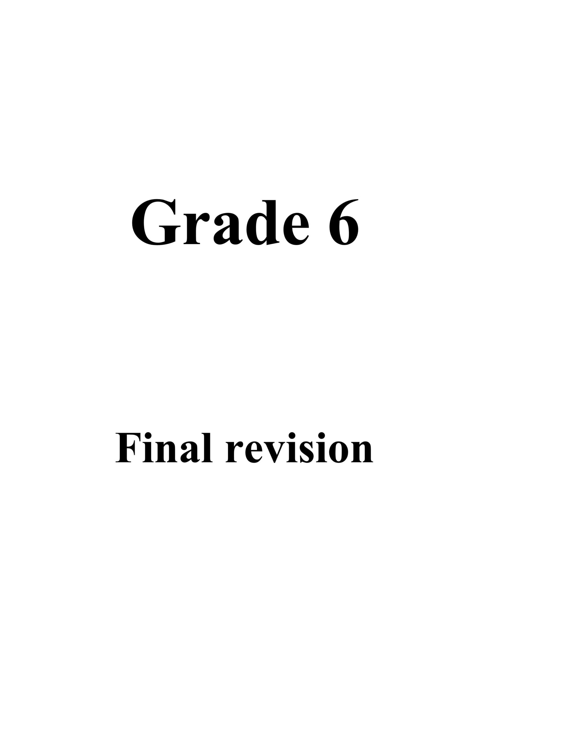 مراجعة Final revision اللغة الإنجليزية الصف السادس 