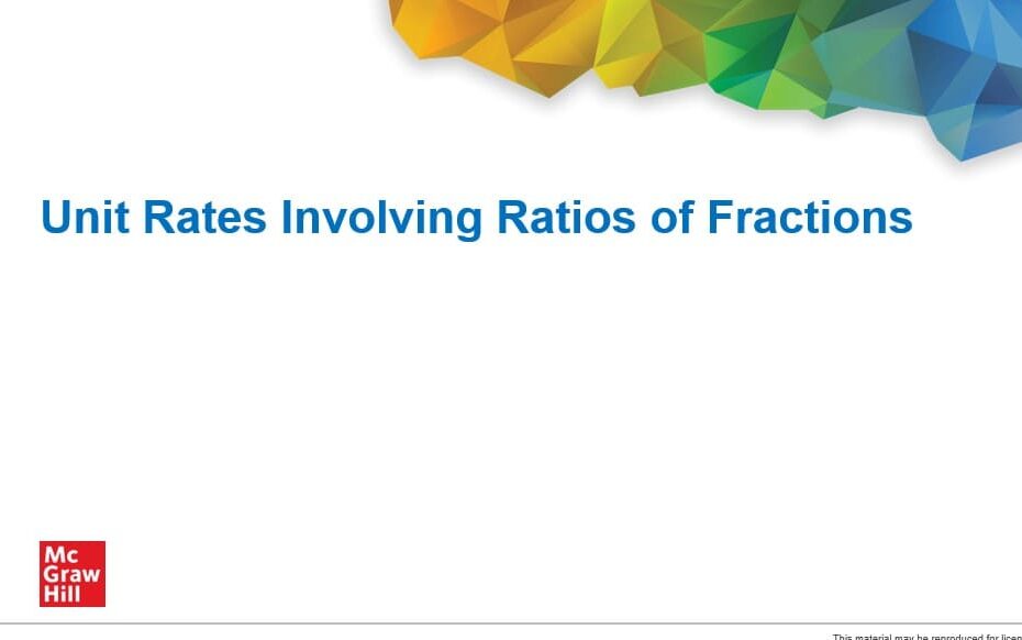 حل درس Unit Rates Involving Ratios of Fractions الرياضيات المتكاملة الصف السابع - بوربوينت