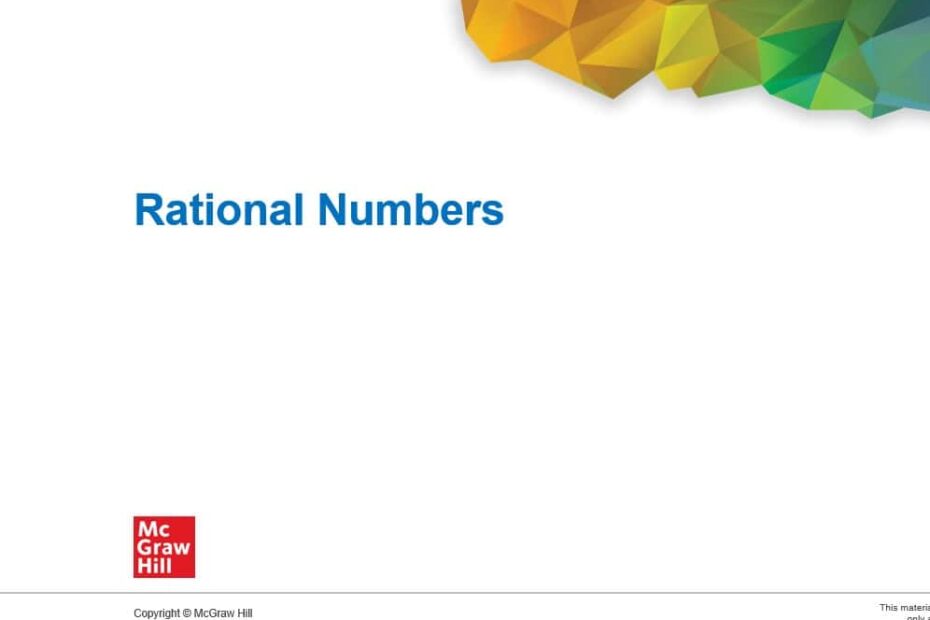 حل درس Rational Numbers الرياضيات المتكاملة الصف السابع - بوربوينت