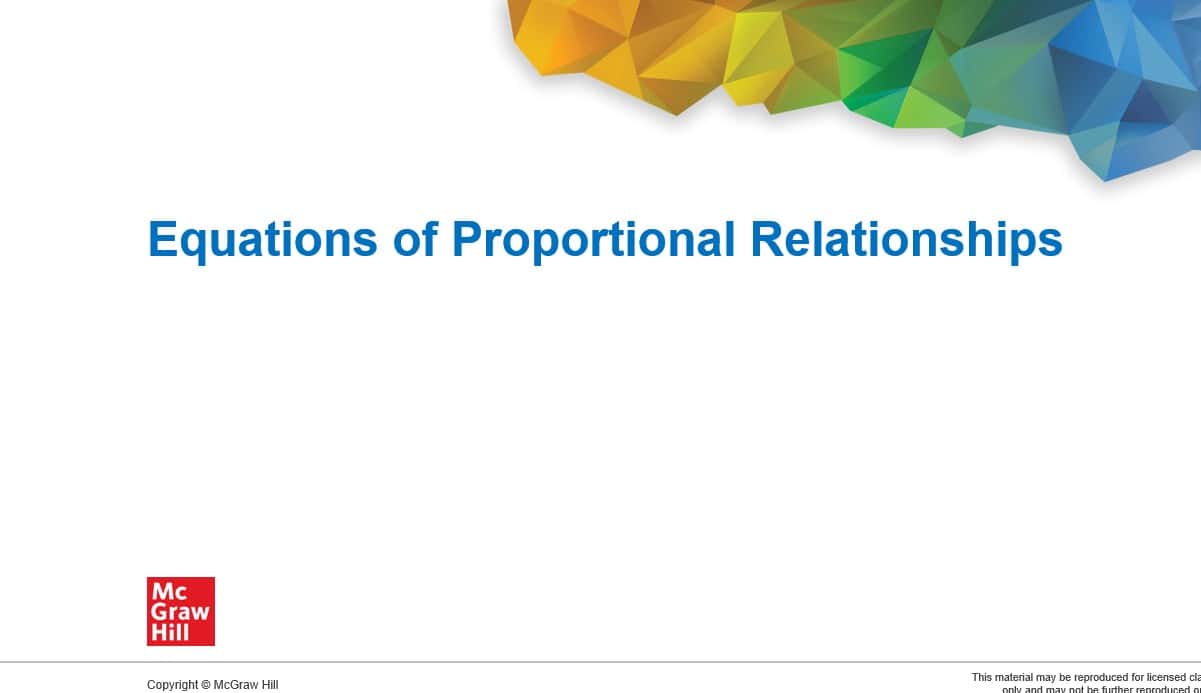 حل درس Equations of Proportional Relationships الرياضيات المتكاملة الصف السابع - بوربوينت