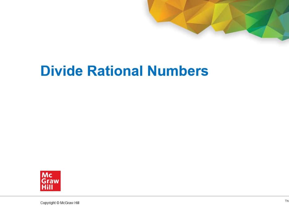 حل درس Divide Rational Numbers الرياضيات المتكاملة الصف السابع - بوربوينت